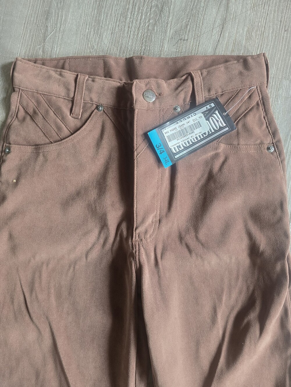 VTG Roughrider High-Rise Rust Brown Suade Pants Sz 3/4 X 34in Length